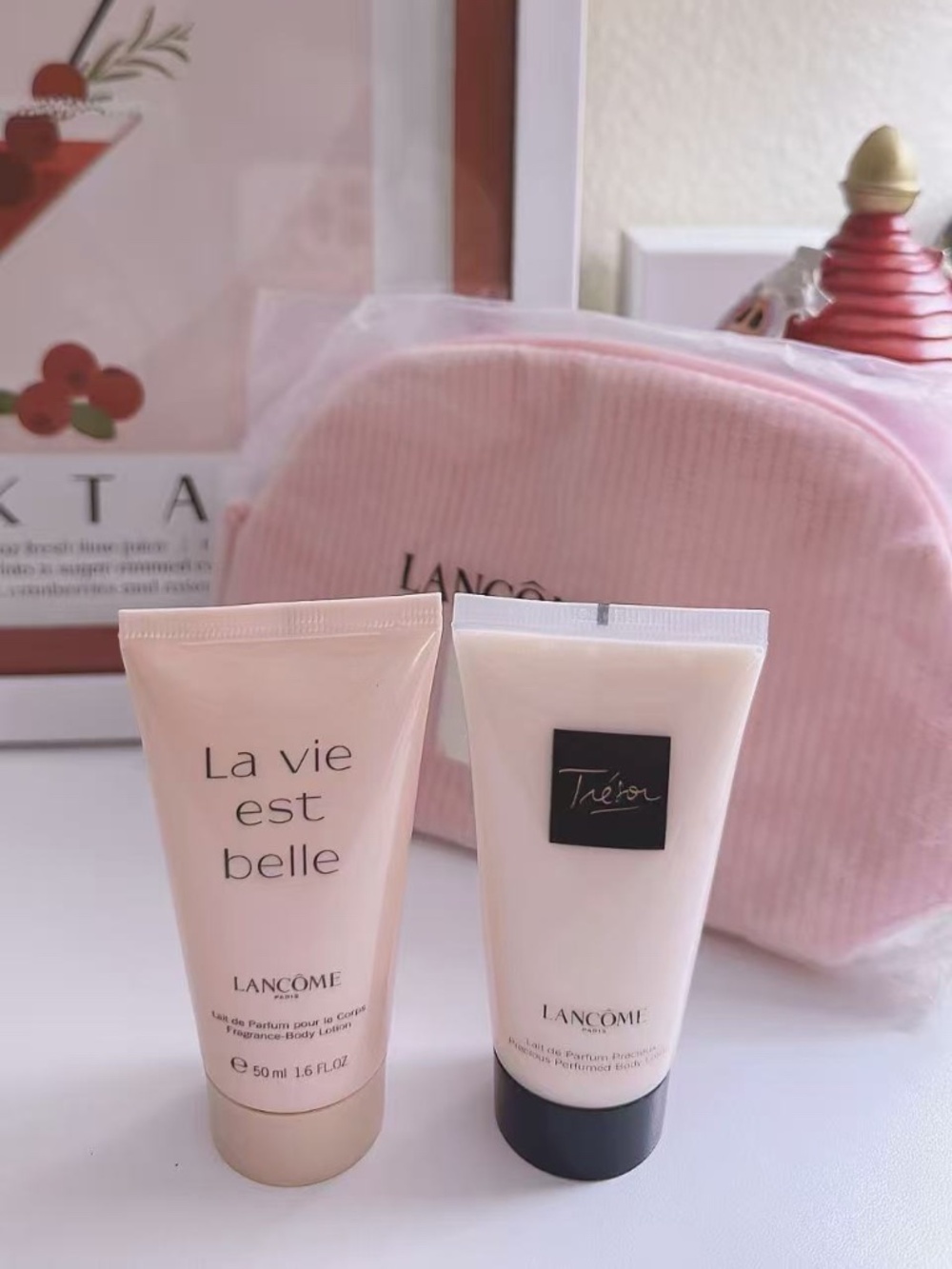 2x Lancôme La vie est belle and Treson Scented Body Cream 1.6 oz/50 ml *2